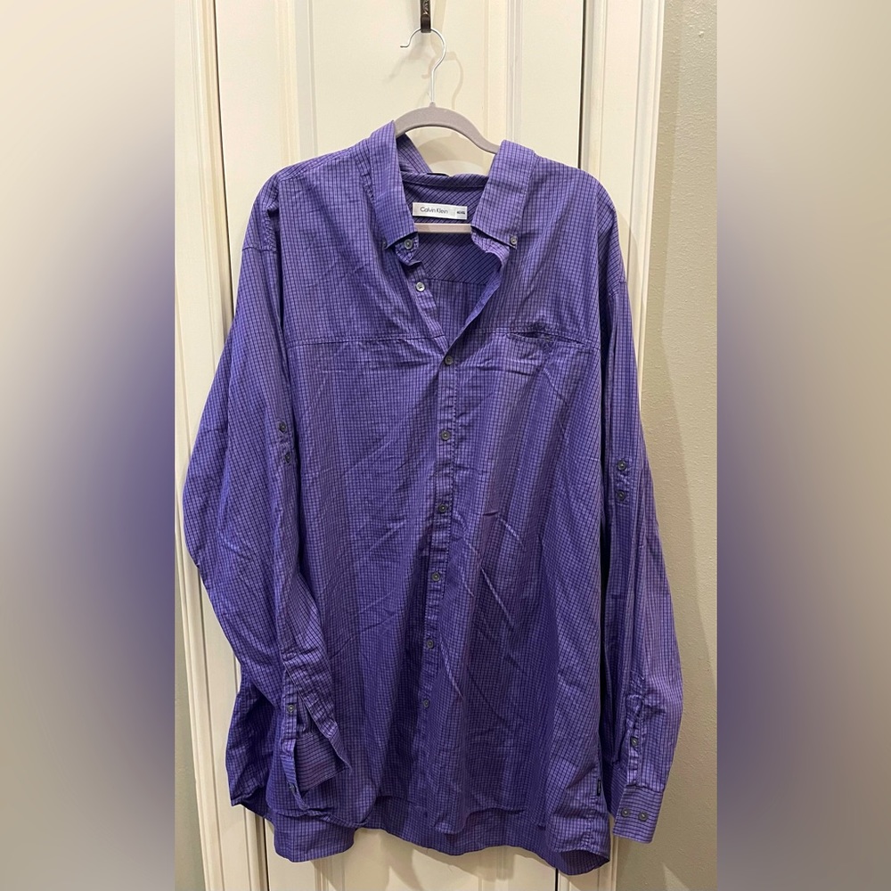 Calvin Klein Dark Purple Button Up Shirt  Sz 4XLT